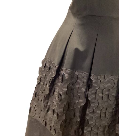 Piazza Sempione Black Full Skirt Ribbon Cocktail Evening Formal Dress 42 8 Lux - Picture 2 of 6